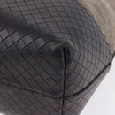 BOTTEGA VENETA INTRECCIATO Hand Bag Canvas Leather Black Beige Auth bs36395-11