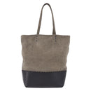BOTTEGA VENETA INTRECCIATO Hand Bag Canvas Leather Black Beige Auth bs36395-2