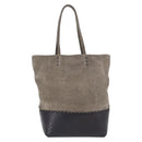 BOTTEGA VENETA INTRECCIATO Hand Bag Canvas Leather Black Beige Auth bs36395-3