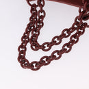 BOTTEGA VENETA Chain Hand Bag Leather Pink Auth bs36396A-7