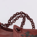 BOTTEGA VENETA Chain Hand Bag Leather Pink Auth bs36396A-8