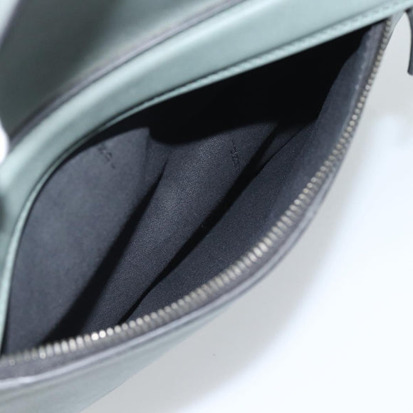 FENDI Hand Bag Leather 2way Green Silver Auth bs36397