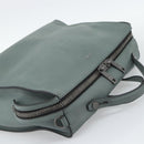 FENDI Hand Bag Leather 2way Green Silver Auth bs36397-6