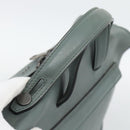 FENDI Hand Bag Leather 2way Green Silver Auth bs36397-7