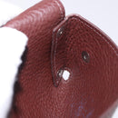 HERMES Etui Cult GM Card Case Leather Brown Silver Auth bs36398-14