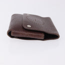 HERMES Etui Cult GM Card Case Leather Brown Silver Auth bs36398-4