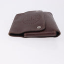 HERMES Etui Cult GM Card Case Leather Brown Silver Auth bs36398-5