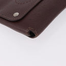 HERMES Etui Cult GM Card Case Leather Brown Silver Auth bs36398-8