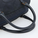 Christian Dior Hand Bag Canvas Navy Gold Auth bs36400-7