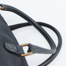 Christian Dior Hand Bag Canvas Navy Gold Auth bs36400-8