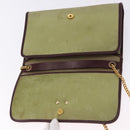 Christian Dior Chain Shoulder Bag Nylon Beige Gold Auth bs36401-15