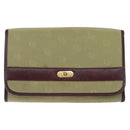 Christian Dior Chain Shoulder Bag Nylon Beige Gold Auth bs36401-2
