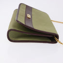 Christian Dior Chain Shoulder Bag Nylon Beige Gold Auth bs36401-4