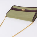 Christian Dior Chain Shoulder Bag Nylon Beige Gold Auth bs36401-6