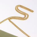 Christian Dior Chain Shoulder Bag Nylon Beige Gold Auth bs36401-8
