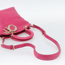 Christian Dior Diorissimo Hand Bag Leather 2way Pink Gold Auth bs36402V-9