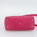 Christian Dior Diorissimo Hand Bag Leather 2way Pink Gold Auth bs36402V-5