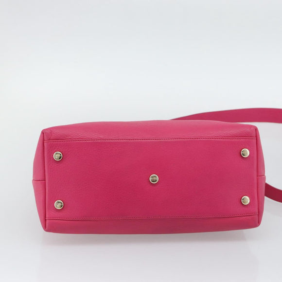 Christian Dior Diorissimo Hand Bag Leather 2way Pink Gold Auth bs36402V