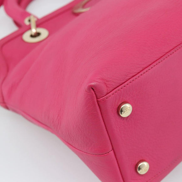 Christian Dior Diorissimo Hand Bag Leather 2way Pink Gold Auth bs36402V