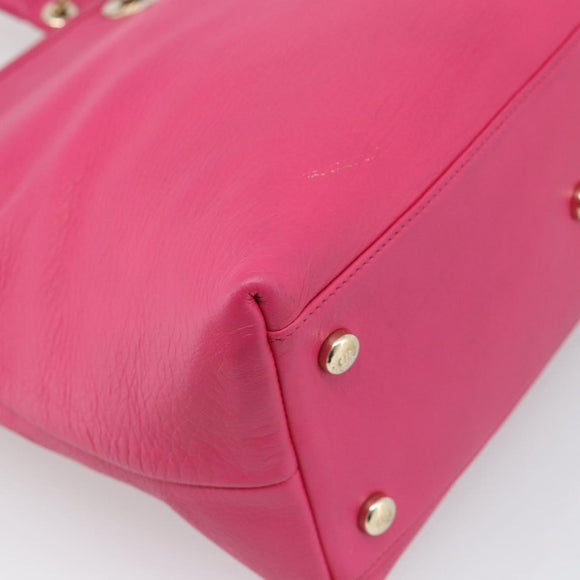 Christian Dior Diorissimo Hand Bag Leather 2way Pink Gold Auth bs36402V