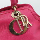 Christian Dior Diorissimo Hand Bag Leather 2way Pink Gold Auth bs36402V-19