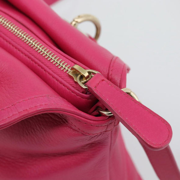 Christian Dior Diorissimo Hand Bag Leather 2way Pink Gold Auth bs36402V
