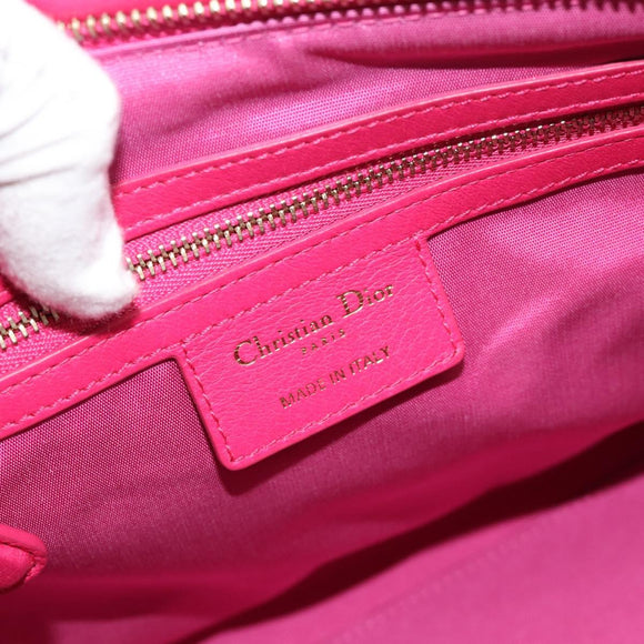 Christian Dior Diorissimo Hand Bag Leather 2way Pink Gold Auth bs36402V