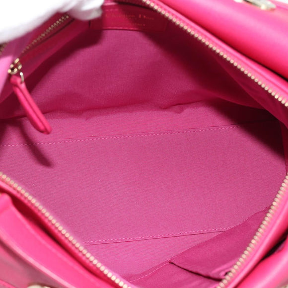 Christian Dior Diorissimo Hand Bag Leather 2way Pink Gold Auth bs36402V