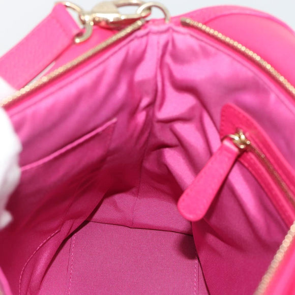 Christian Dior Diorissimo Hand Bag Leather 2way Pink Gold Auth bs36402V