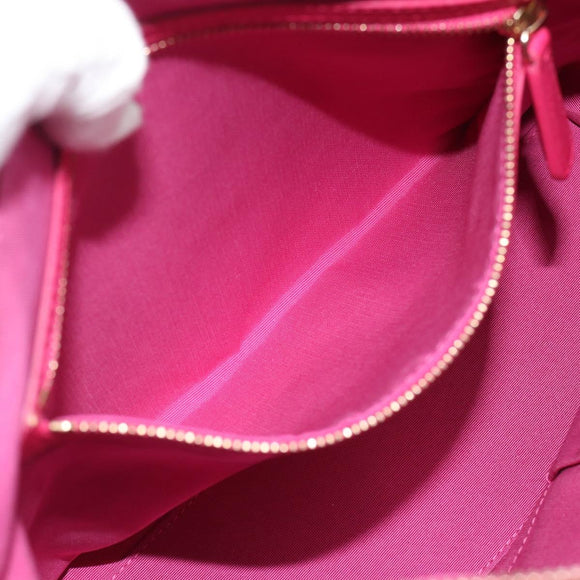 Christian Dior Diorissimo Hand Bag Leather 2way Pink Gold Auth bs36402V