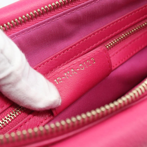 Christian Dior Diorissimo Hand Bag Leather 2way Pink Gold Auth bs36402V
