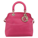 Christian Dior Diorissimo Hand Bag Leather 2way Pink Gold Auth bs36402V-13