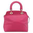 Christian Dior Diorissimo Hand Bag Leather 2way Pink Gold Auth bs36402V-3