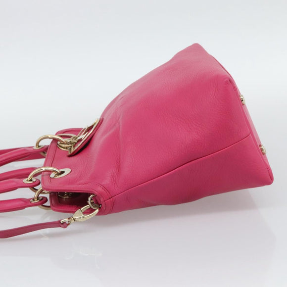 Christian Dior Diorissimo Hand Bag Leather 2way Pink Gold Auth bs36402V