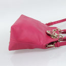 Christian Dior Diorissimo Hand Bag Leather 2way Pink Gold Auth bs36402V-4