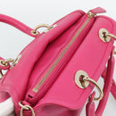 Christian Dior Diorissimo Hand Bag Leather 2way Pink Gold Auth bs36402V-7