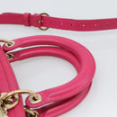 Christian Dior Diorissimo Hand Bag Leather 2way Pink Gold Auth bs36402V-9