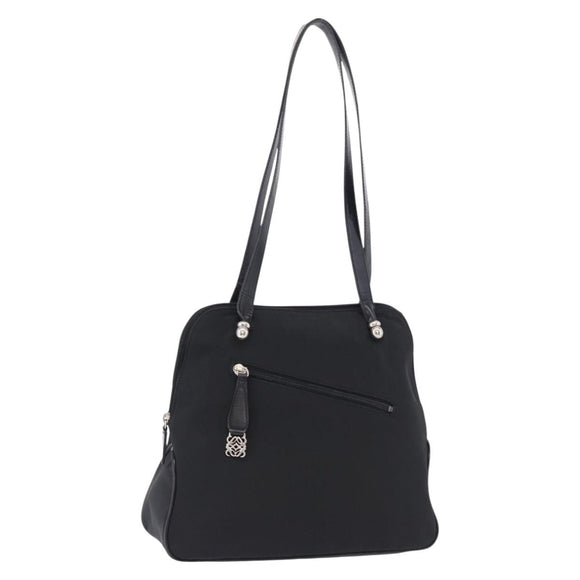 LOEWE Shoulder Bag Nylon Black Silver Auth bs36404