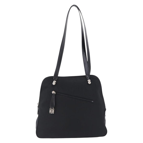 LOEWE Shoulder Bag Nylon Black Silver Auth bs36404