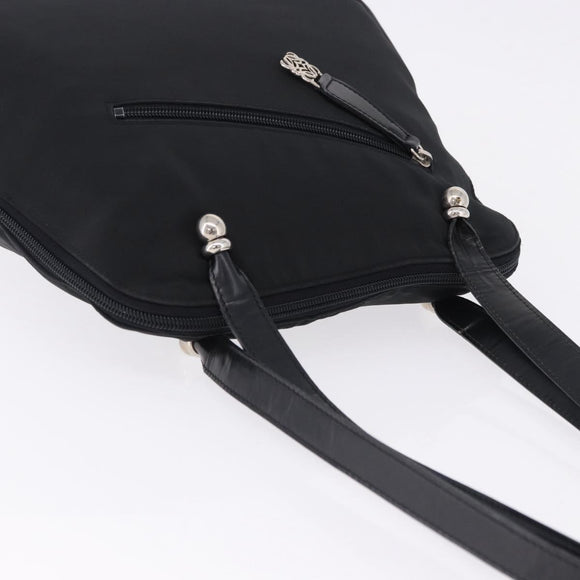 LOEWE Shoulder Bag Nylon Black Silver Auth bs36404