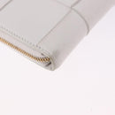 BOTTEGA VENETA MAXI INTRECCIATO Long Wallet Leather White Gold Auth bs36408-15