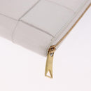 BOTTEGA VENETA MAXI INTRECCIATO Long Wallet Leather White Gold Auth bs36408-16