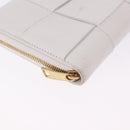 BOTTEGA VENETA MAXI INTRECCIATO Long Wallet Leather White Gold Auth bs36408-7