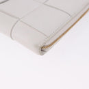 BOTTEGA VENETA MAXI INTRECCIATO Long Wallet Leather White Gold Auth bs36408-14