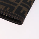 FENDI Zucca Canvas Bifold Wallet Black Brown Auth bs36409-10