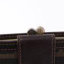 FENDI Zucca Canvas Bifold Wallet Black Brown Auth bs36409-12