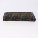 FENDI Zucca Canvas Bifold Wallet Black Brown Auth bs36409-7