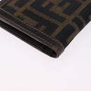 FENDI Zucca Canvas Bifold Wallet Black Brown Auth bs36409-8