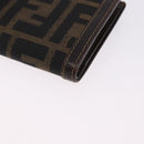 FENDI Zucca Canvas Bifold Wallet Black Brown Auth bs36409-9