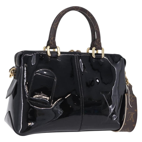 LOUIS VUITTON Tote Miroir Hand Bag Patent 2way Black M54626 LV Auth bs36411